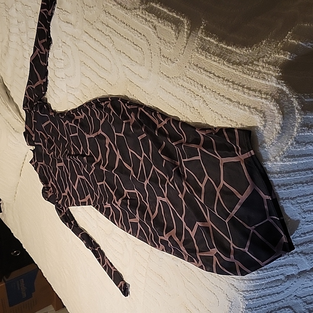 Sinuous Stripe Print Sexy Dress Sheer Mesh Long Sleeve Back